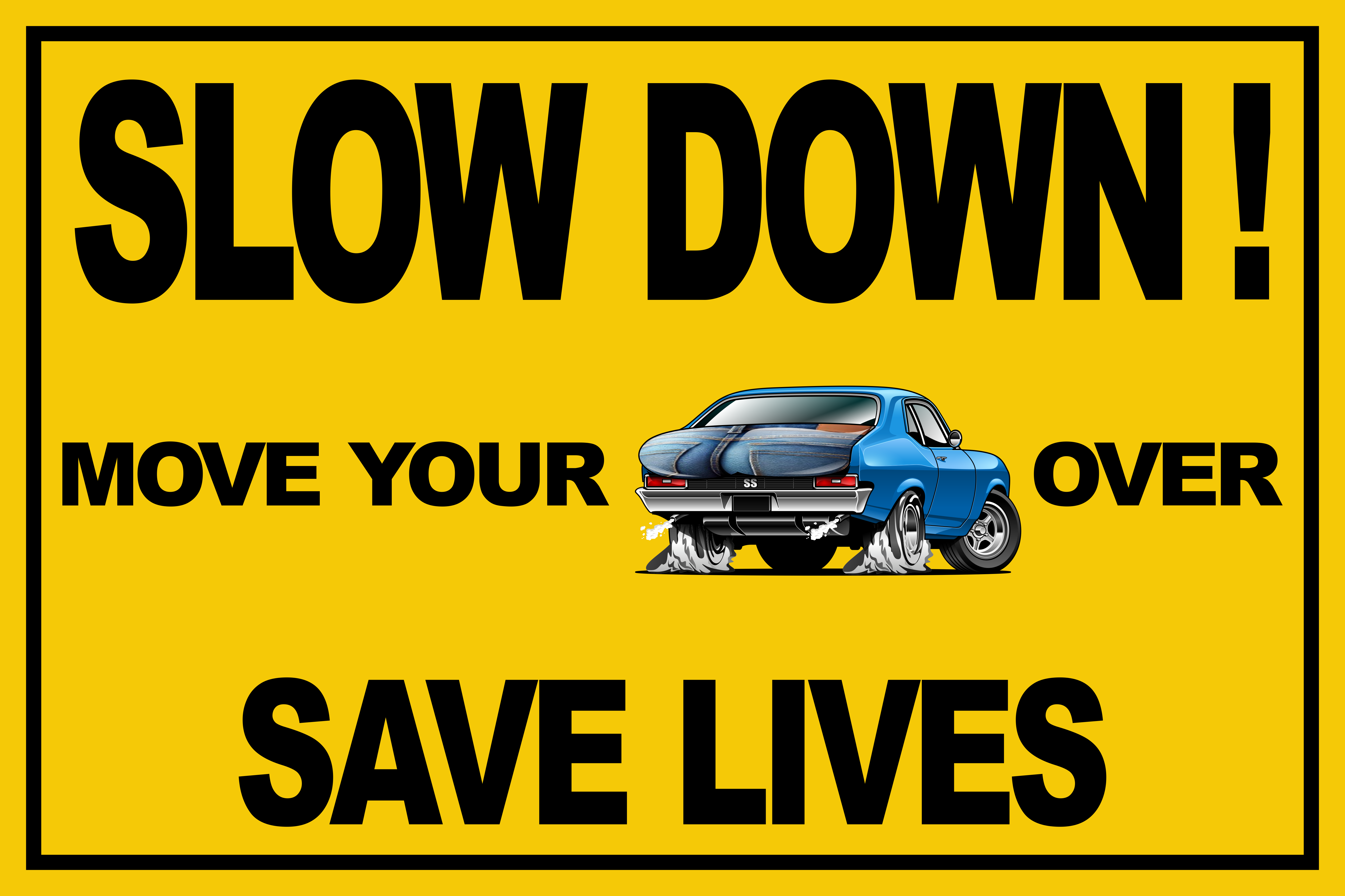 Move Over Safety Stickers - Slow Down Move Over